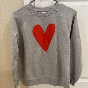 Hanna Andersson Gray Sweatshirt with Red Heart